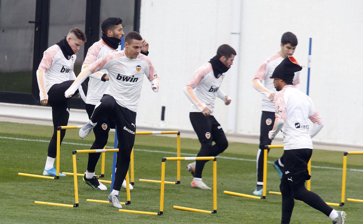 Entrenamiento del Valencia.