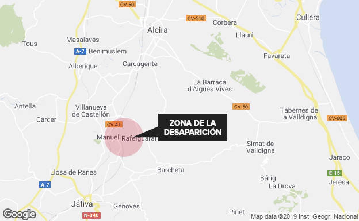 Zona de la desaparición de la joven.