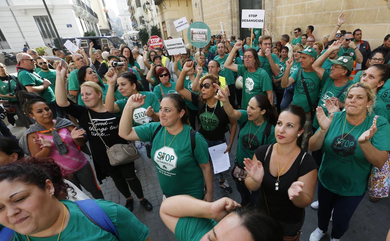 Protestas de la PAH, en Valencia 