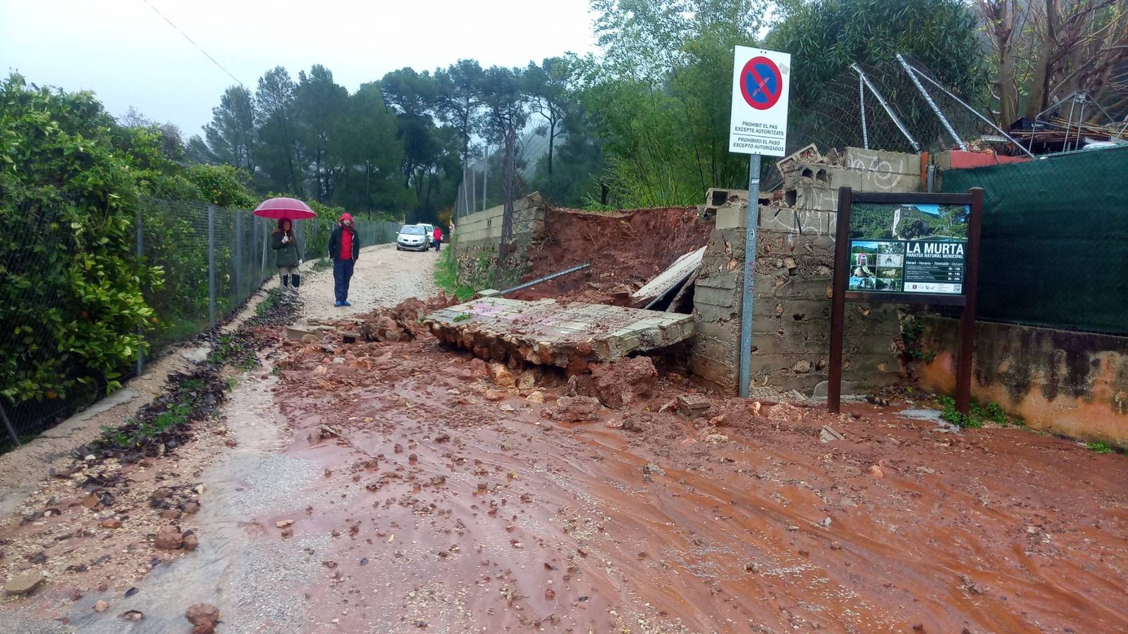 Efectos del temporal de lluvias en Alzira.