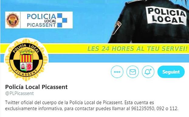El perfil de la Policía Local en Twitter. 