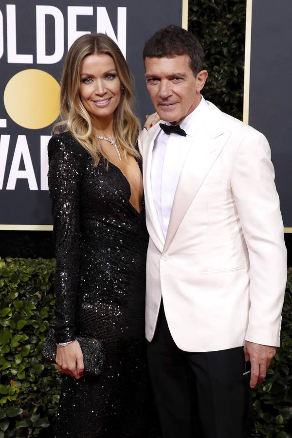 El actor español Antonio Banderas y su pareja, Nicole Kempel.