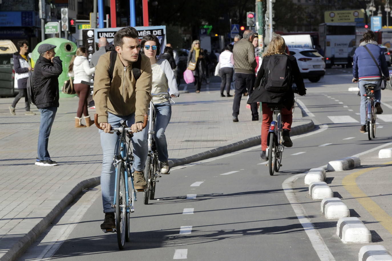 Un tramo del anillo ciclista de Valencia.