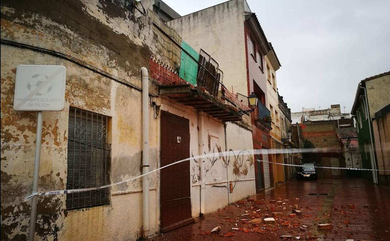 Efectos del temporal en Gandia.