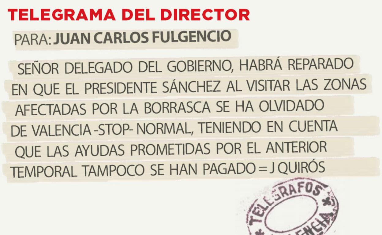 Telegrama para Juan Carlos Fulgencio