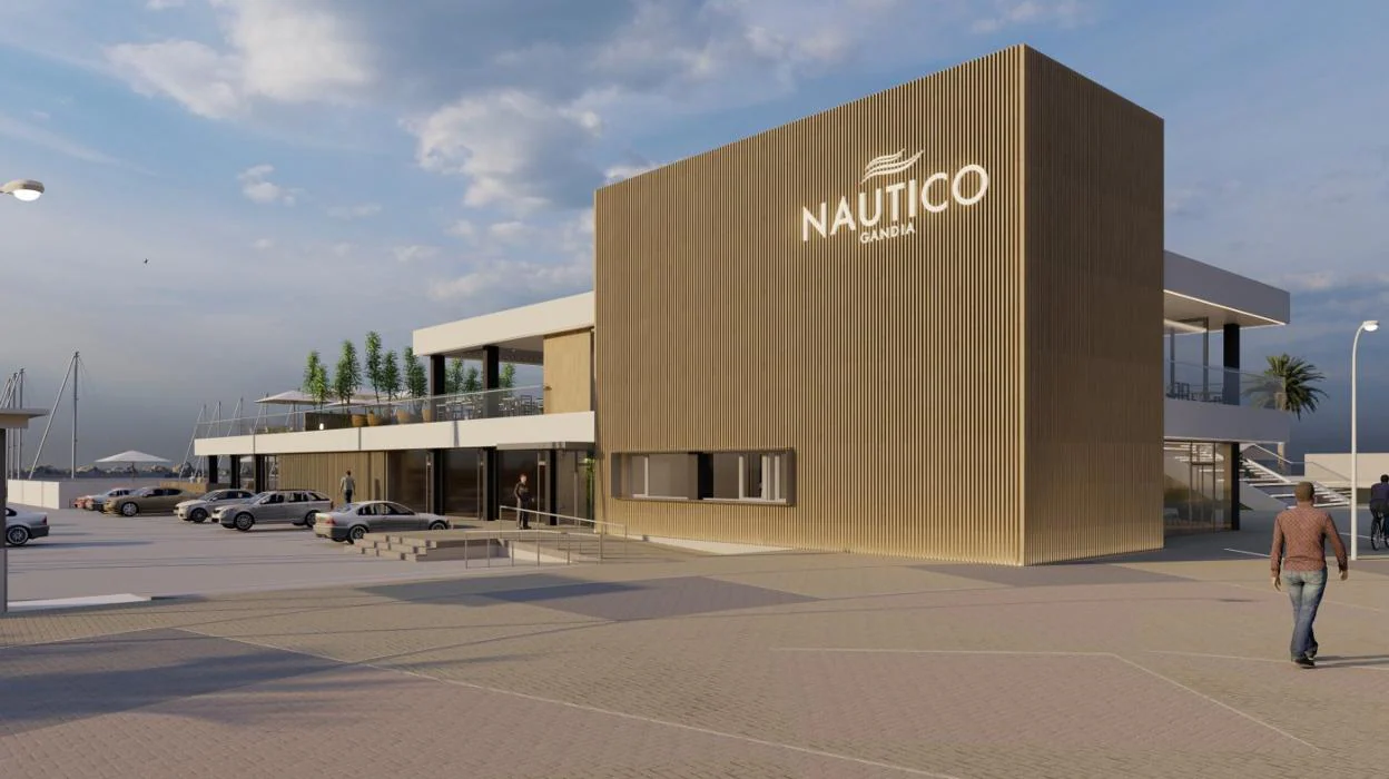 Recreación virtual del futuro edificio principal del Club Náutico de Gandia. 