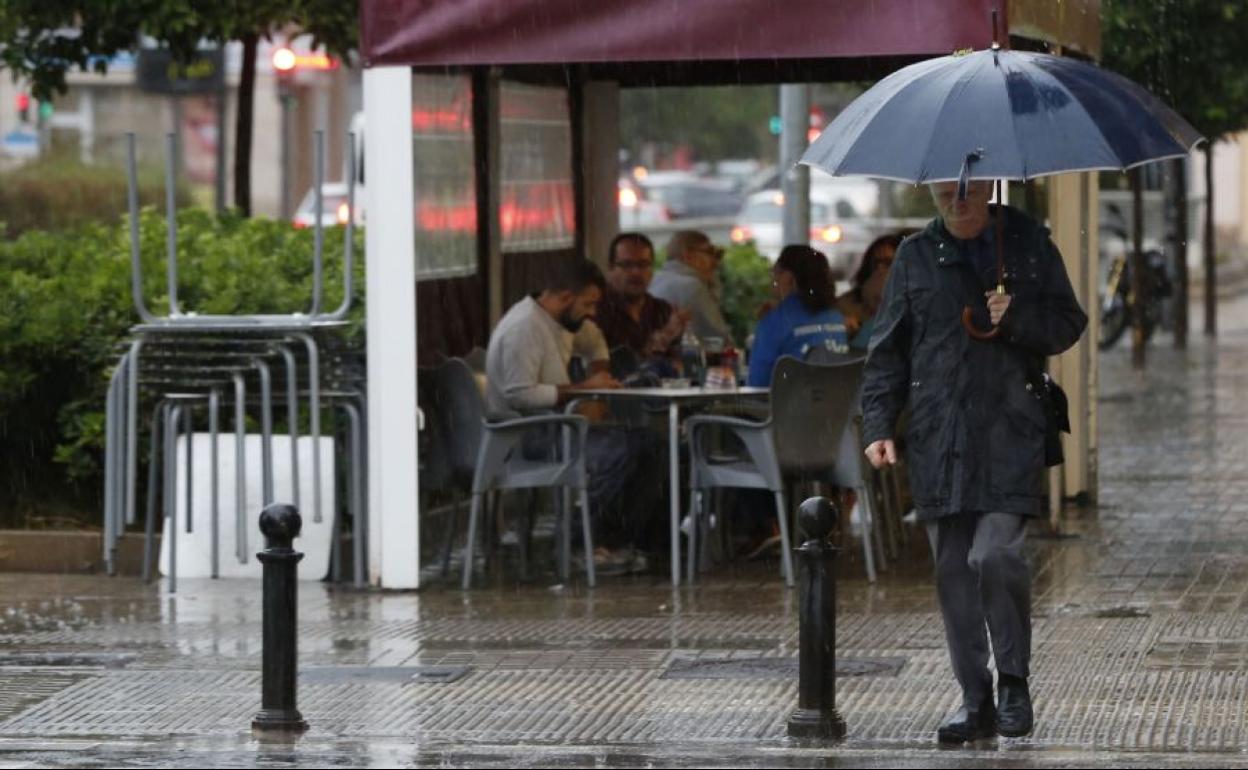 Lluvia en la ciudad de Valencia.