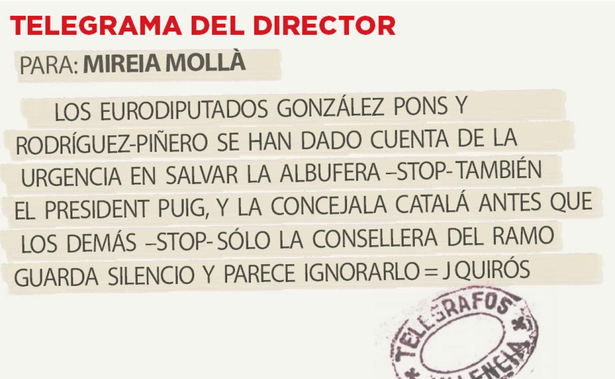 Telegrama para Mireia Mollà