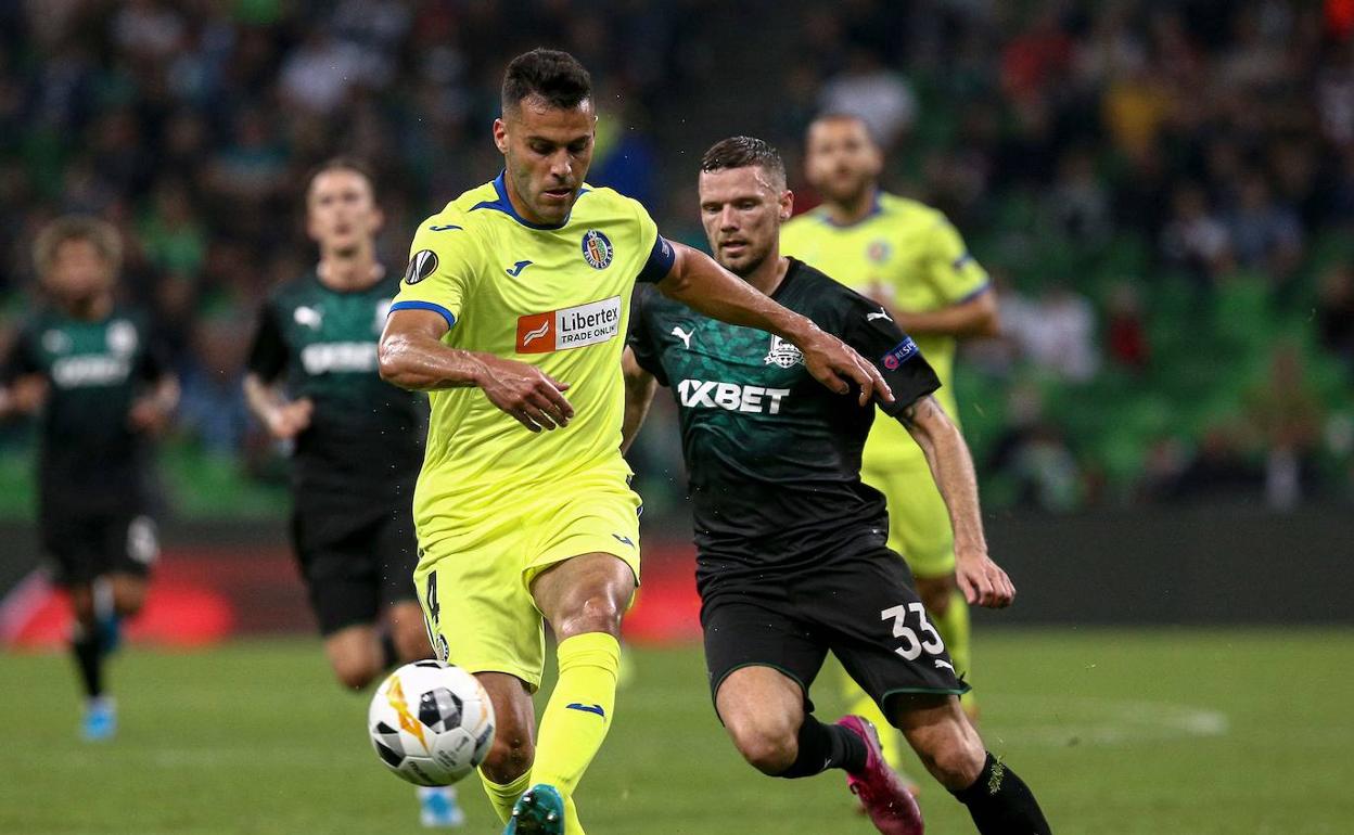 Bruno González, contra el Krasnodar en un partido de Europa League disputado en octubre.