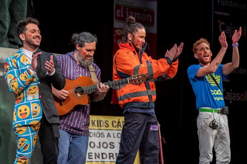 El Concurso Oficial de Agrupaciones Carnavalescas (COAC) que se celebra en el Gran Teatro Falla de Cádiz ha llegado a su fin con la celebración de la Gran Final este viernes. Estos han sido los ganadores: COMPARSAS: 1º Tino Tovar: Oh capitán, my capitán - 2º Martínez Ares: La chusma selecta - 3º Remolino: Los encaidenaos- 4º Jona: Los aislados || CUARTETOS: 1º El cuarteto del more... - 2º Vida y obra de Juan Carlos I, Bajo D - 3º Cari, resiste || CHIRIGOTAS: 1º Los Cadizfornia - 2º No aguantamos más... vamos de impacientes - 3º Los Geni de Cádi - 4º Estrés por cuatro || COROS: 1º La colonial- 2º Tócame- 3º Creaciones S.A. - 4º Al sonar las doce