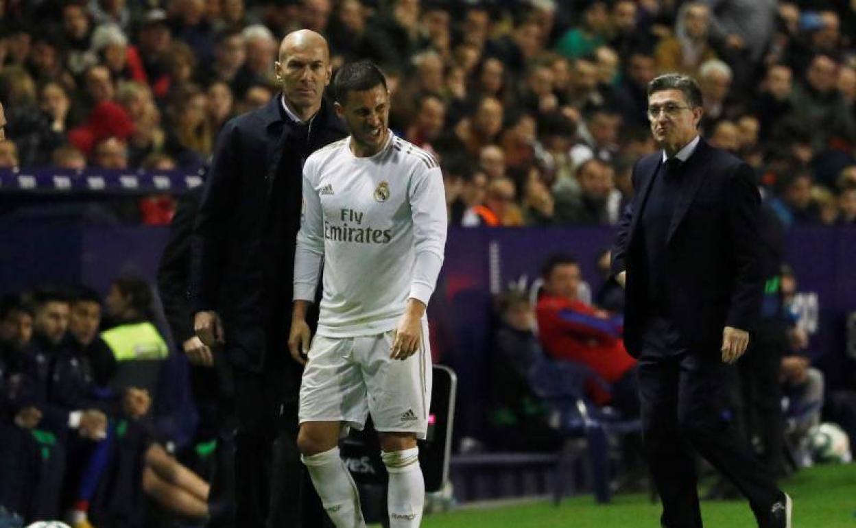 El belga mostrando su dolor en el cambio