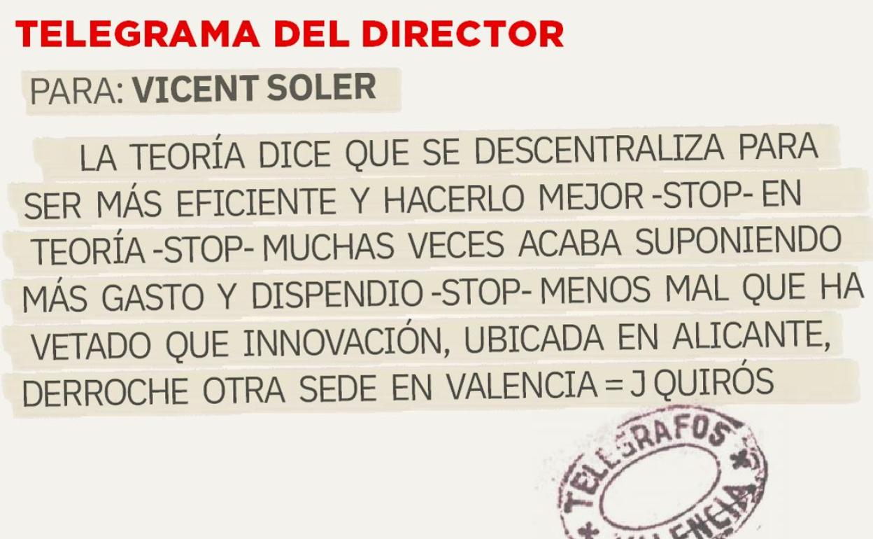 Telegrama para Vicent Soler