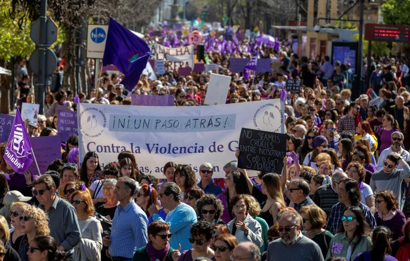 Manifestación celebrada en Sevilla en conmemoración del Día Internacional de la Mujer.