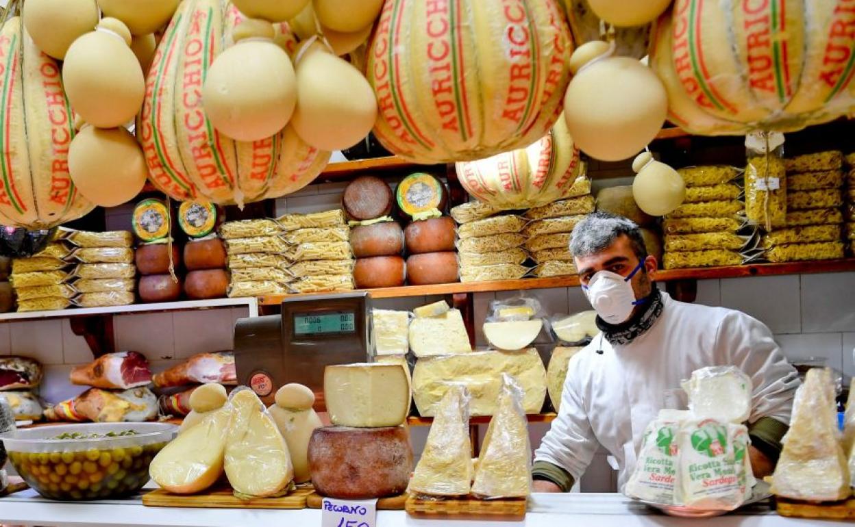 Tienda de quesos en Italia.