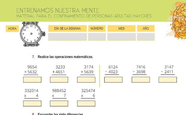 Imagen principal - Algunas de los ejercicios propuestos por el consistorio.