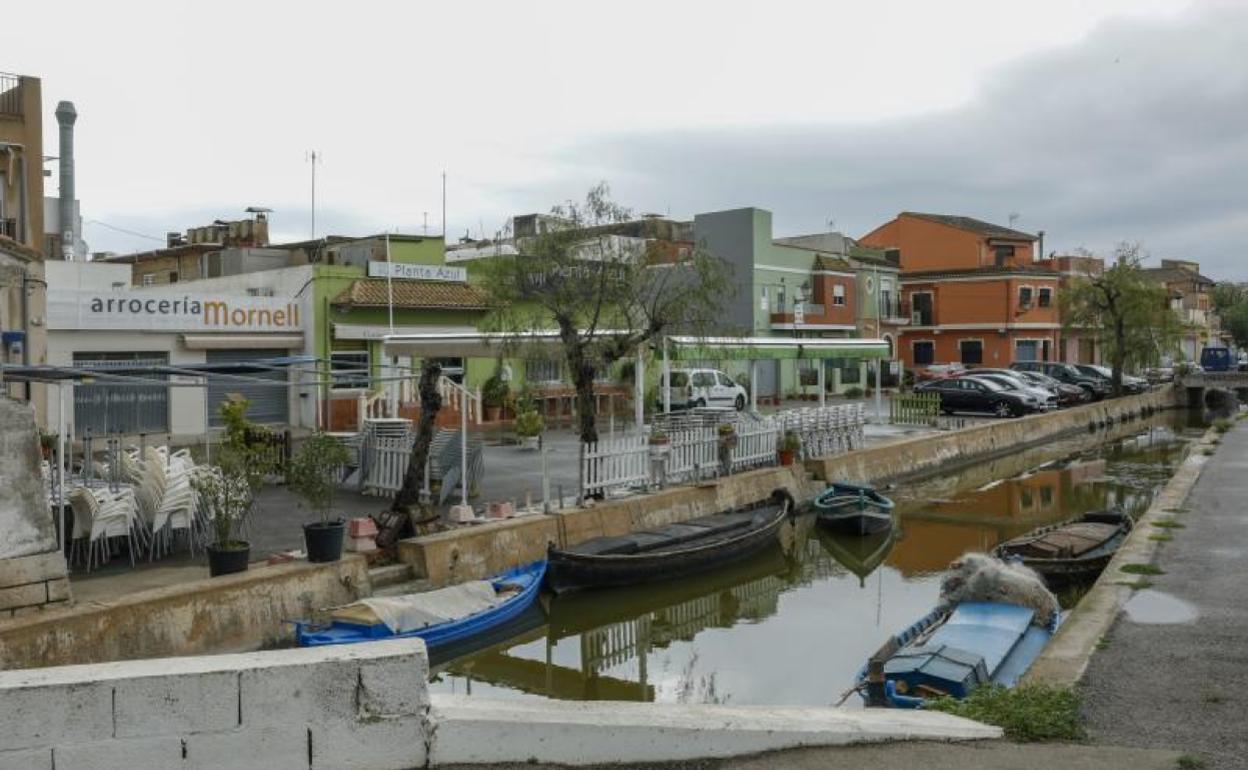 Vista general de El Palmar, con las terrazas vacías. 