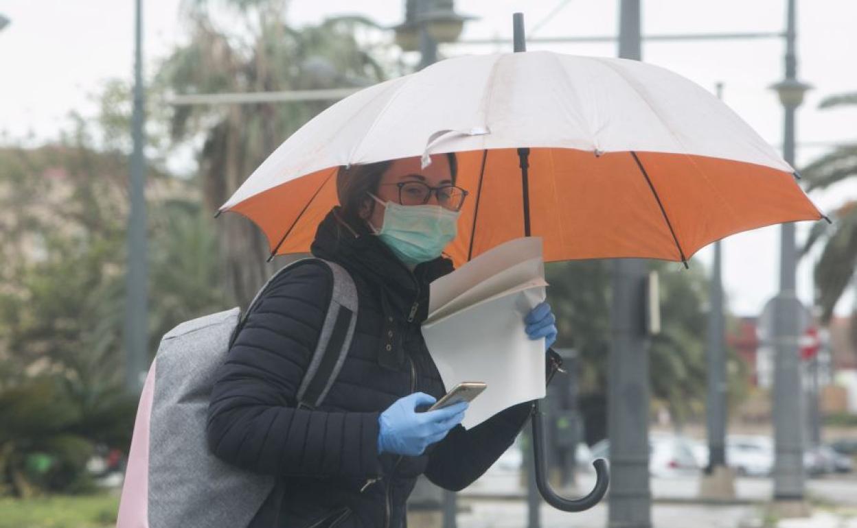 Lluvia en Valencia durante el estado de alarma por el coronavirus.