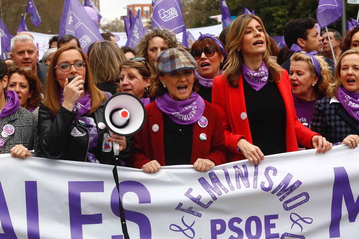 8 de marzo. Miles de personas participan en toda España en las manifestaciones del día de la mujer. En la imagen, la de Madrid.