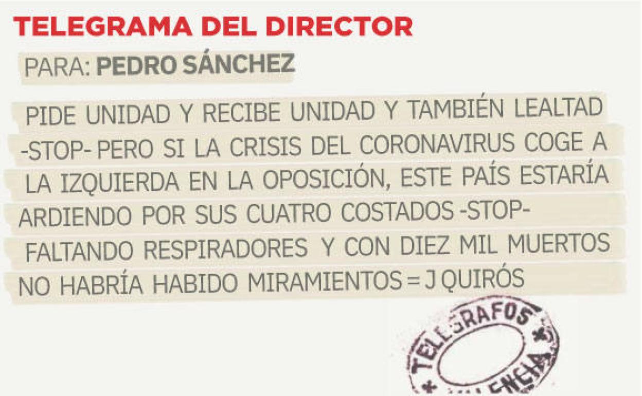 Telegrama para Pedro Sánchez