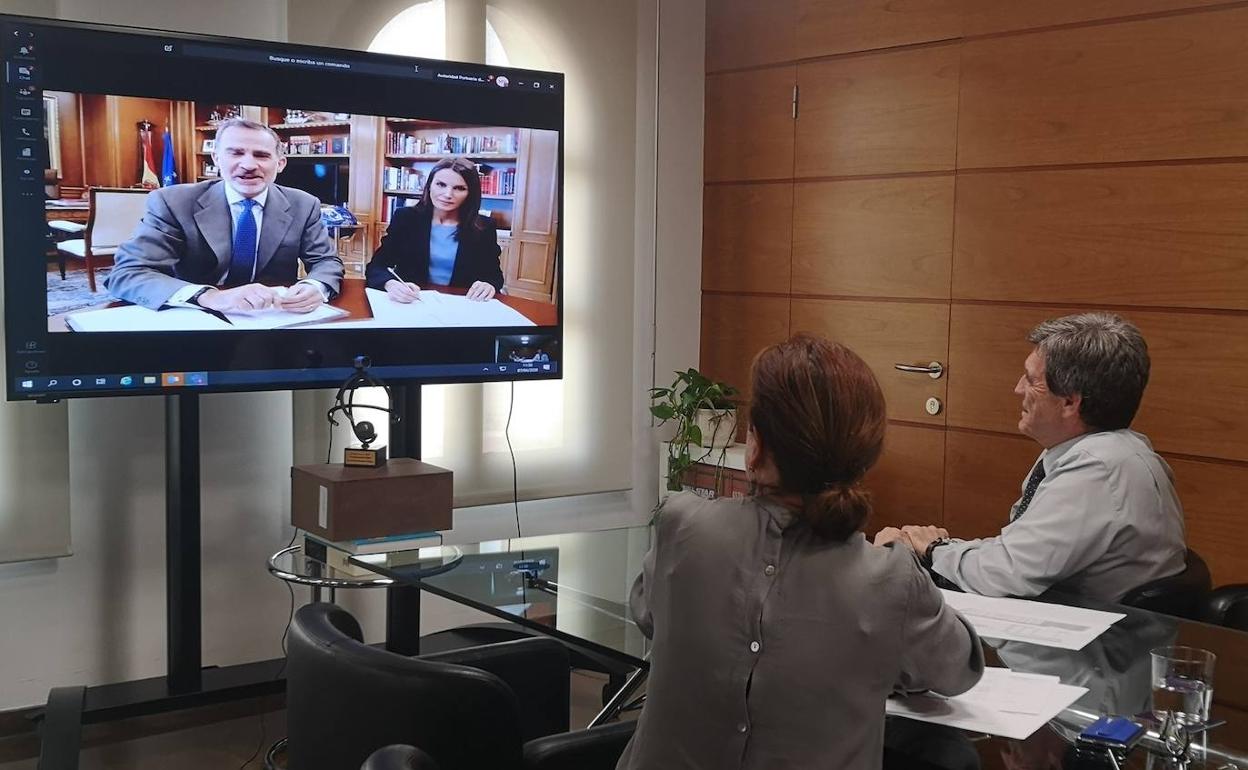 Un momento de la videoconferencia. 