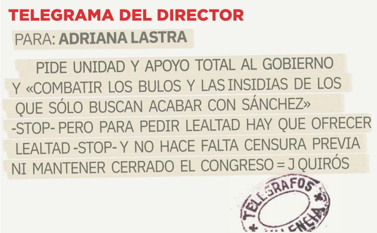 Telegrama para Adriana Lastra