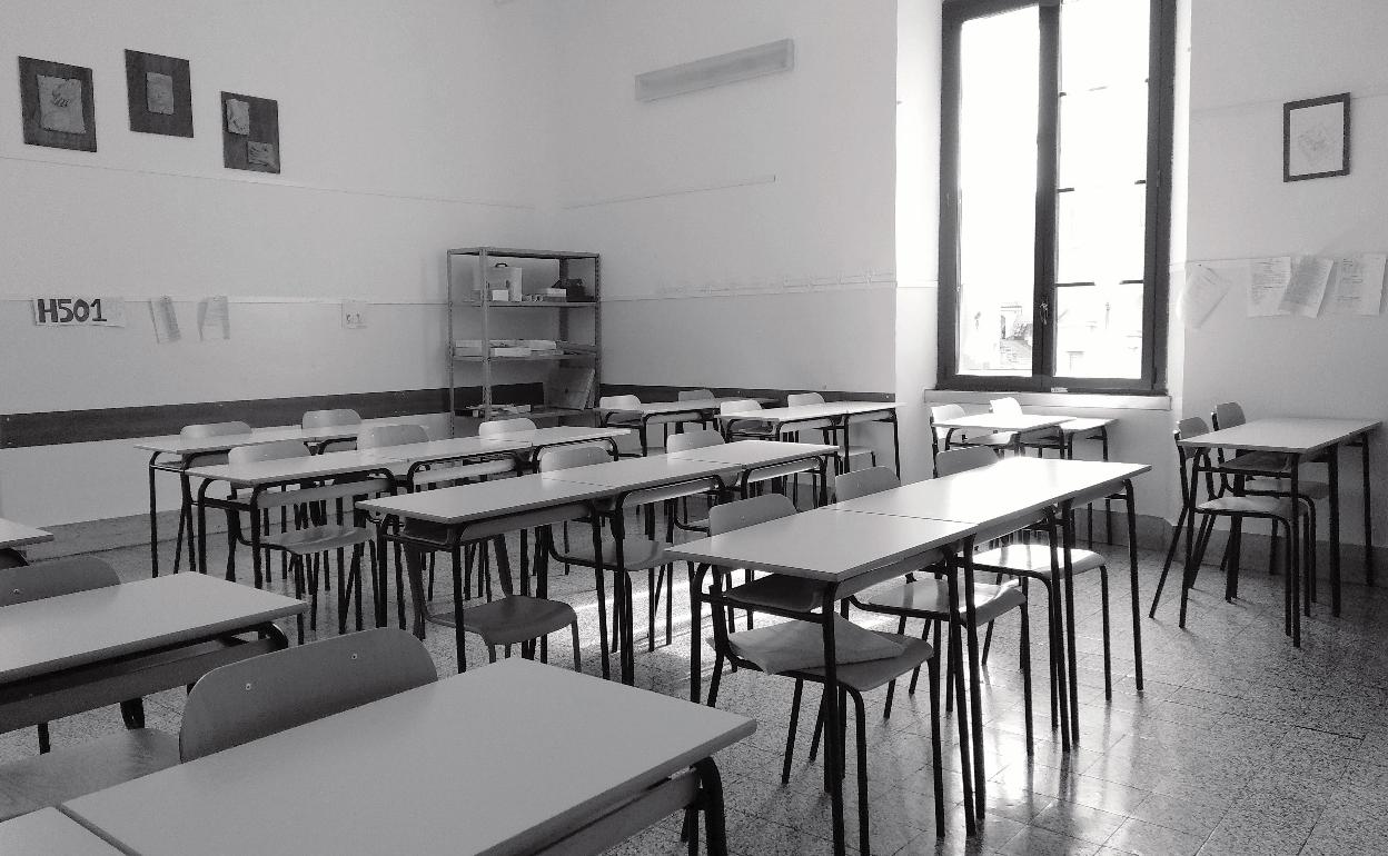 Un aula vacía en plena crisis sanitaria. 