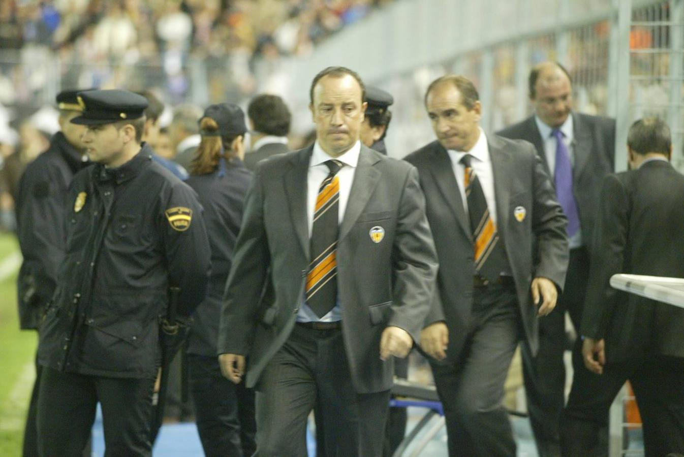 Benítez, en un partido en Mestalla