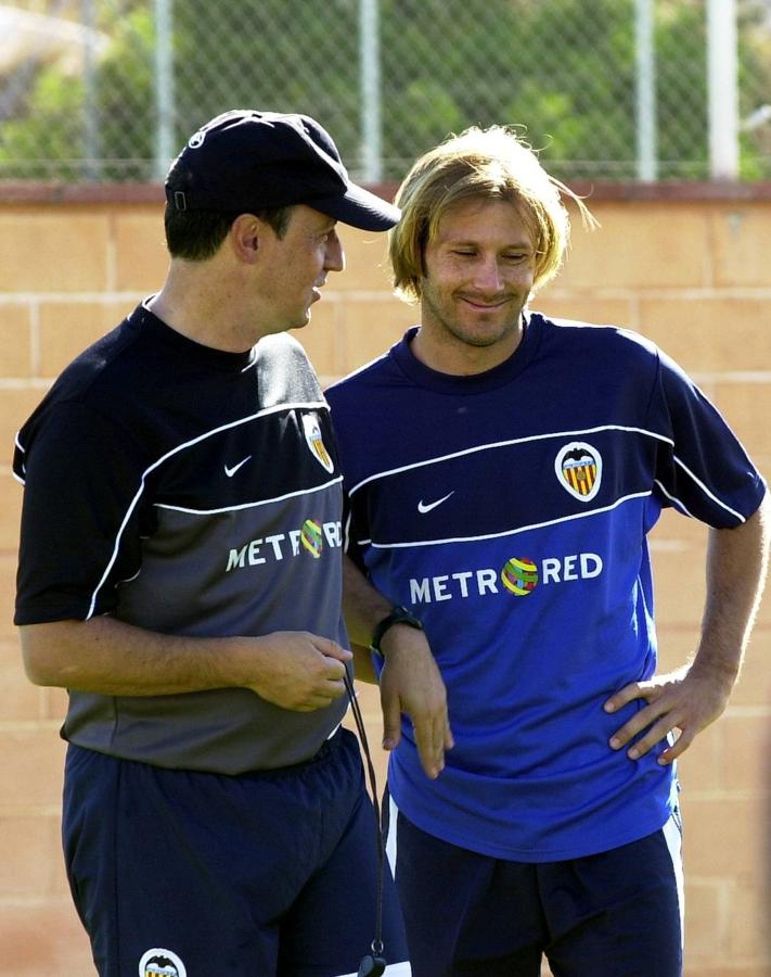 Mendieta, junto al preparador blanquinegro