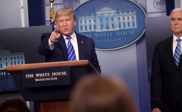 El presidente de EE UU, Donald Trump, durante su comparecencia ante los medios de comunicación en la Casa Blanca.