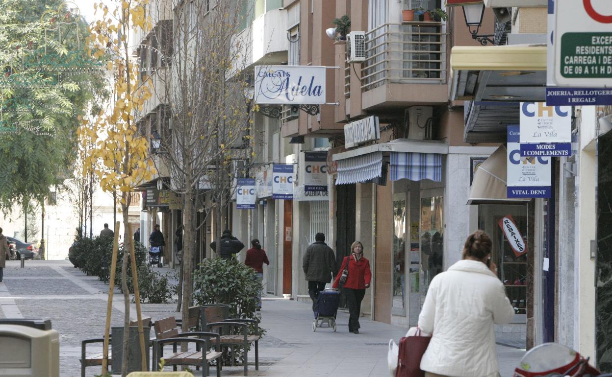 Calle comercial de Alzira. 