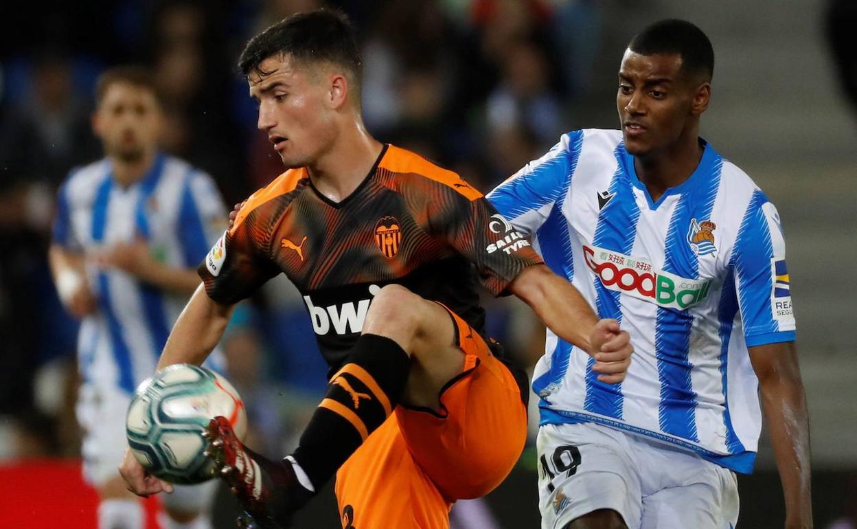 Hugo Guillamón, en el partido contra la Real Sociedad