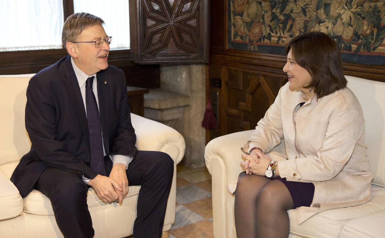 Ximo Puig e Isabel Bonig, en una reunión en 2017. 