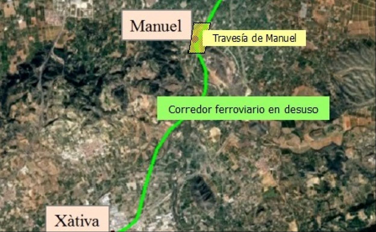 Parte del recorrido que tendrá la vía verde. 