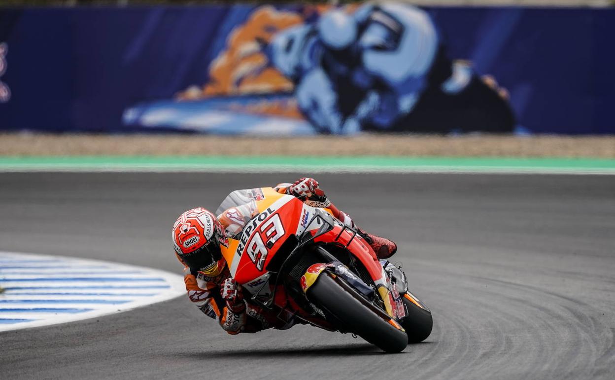 Marc Márquez, durante la carrera de MotoGP disputada el pasado año en Jerez. 