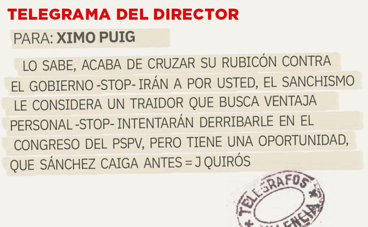 Telegrama para Ximo Puig