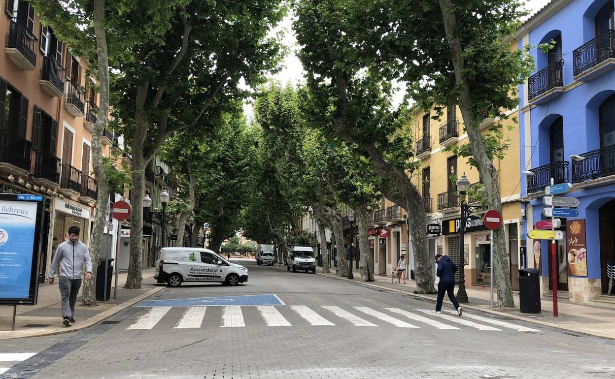 Aspecto que presentaba ayer la calle Marqués de Campo. 