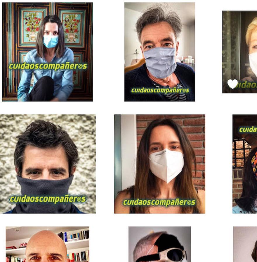 «Somos compañeros», concluye la iniciativa lanzada en el Twitter de Manuel Ríos San Martín, director y guionista de la serie. Tras sus palabras, cada uno de los intérpretes ha subido una fotografía con una mascarilla, con el fin de sumarse a la lucha contra el coronavirus. 