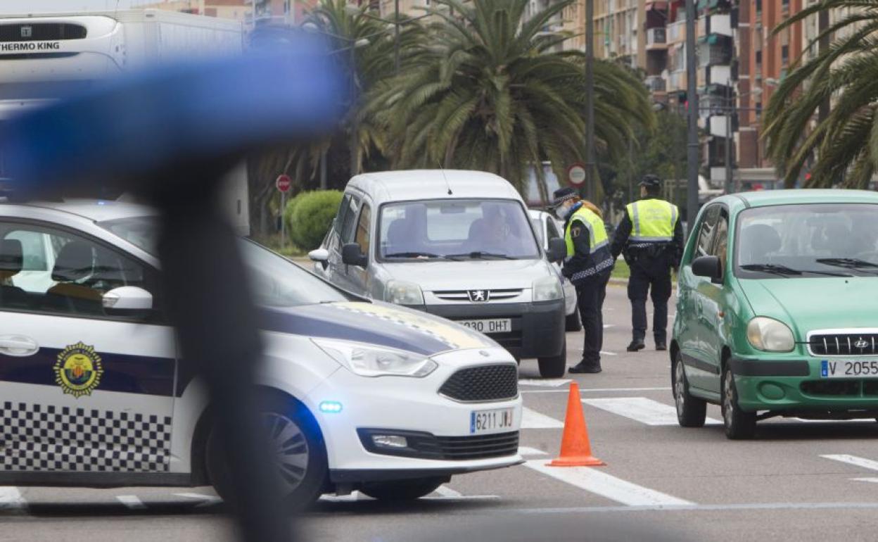 Control de la Policía Local de Valencia.