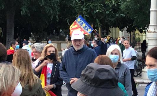 Juan Roig, en la protesta de este sábado en Valencia.