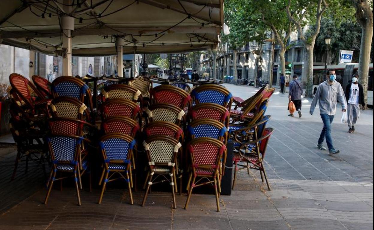 Un restaurante cerrado en Barcelona.