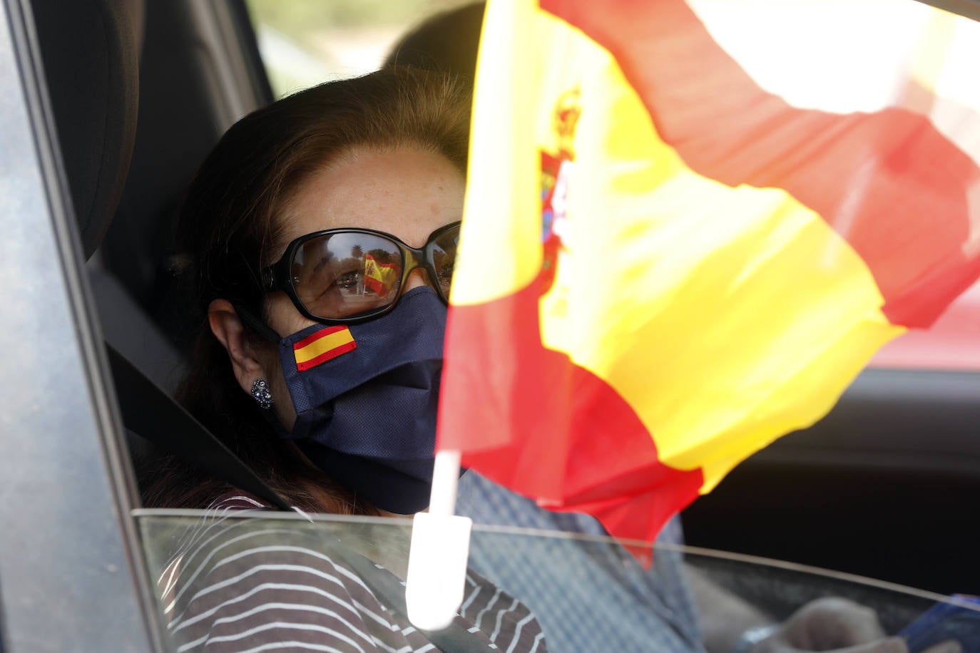 La marcha de vehículos contra la política del Gobierno se inicia en la Alameda y recorrerá la ciudad hasta llegar a San Agustín. 