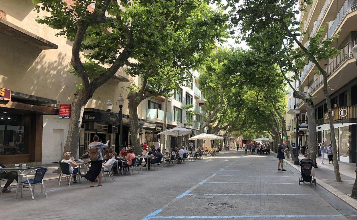 Terraza de la calle Marqués de Campo en la que se produjo el incidente. 