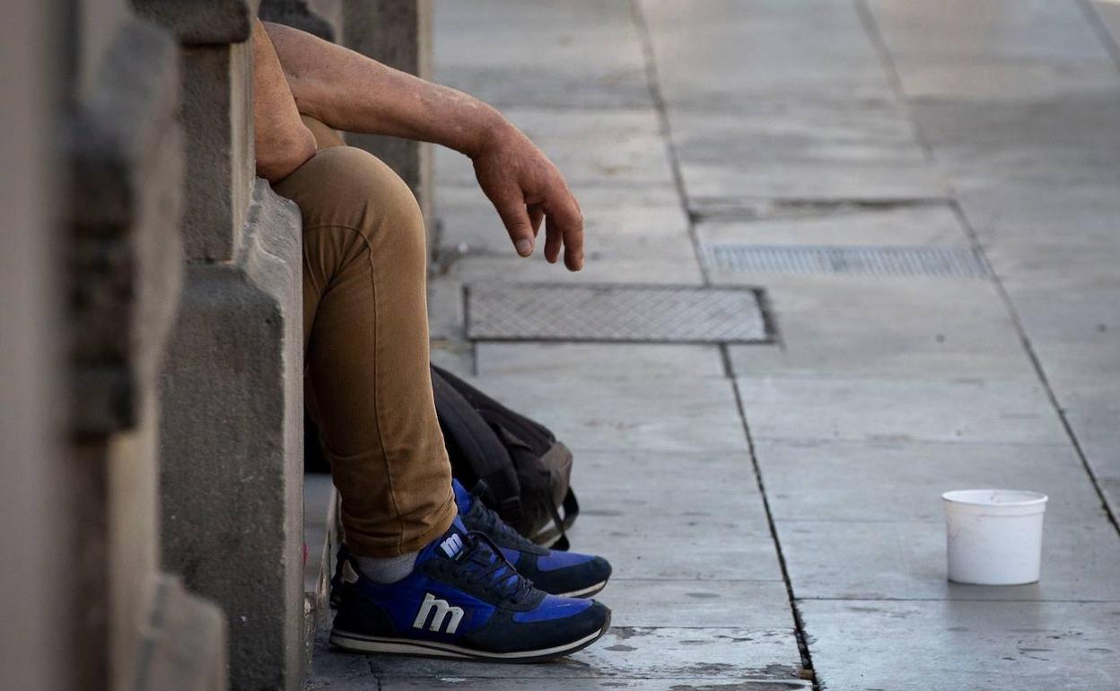 Pobreza en las calles de España. 