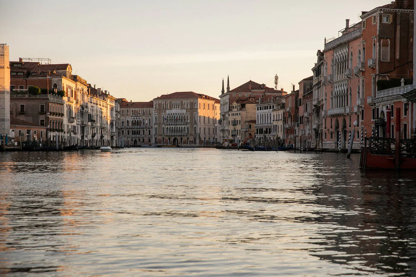 La pandemia del coronavirus dejó imágenes insólitas en una de las capitales turísticas de Europa. Recuperando poco a poco la normalidad, Venecia sigue dejando estampas únicas al atardecer.