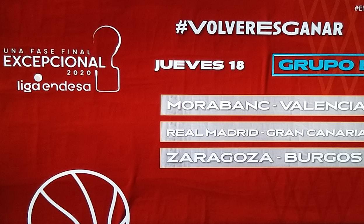 Cartel de la primera jornada del grupo del Valencia Basket 