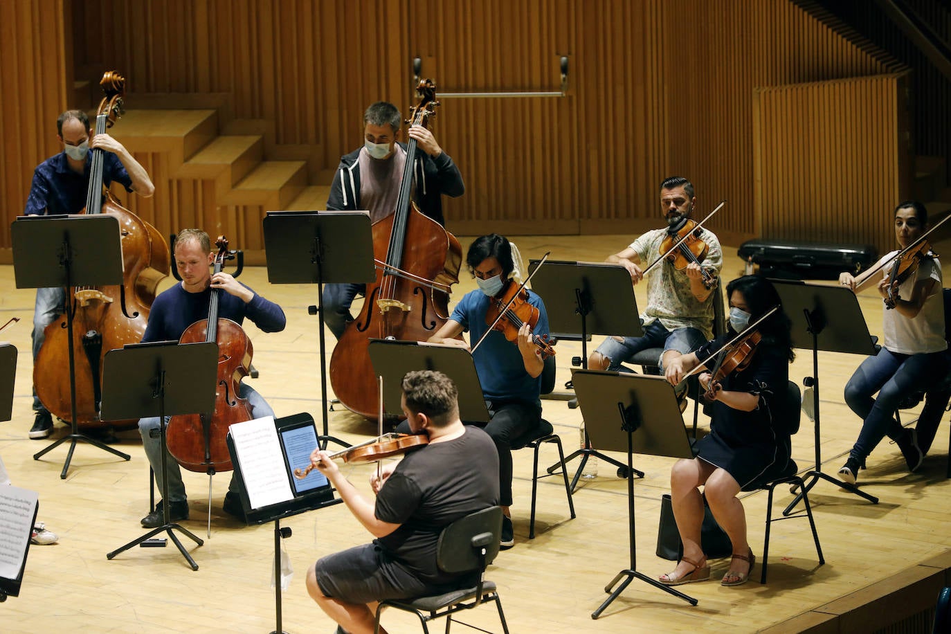 Fotos: Primer ensayo de la Orquestra del Palau de les Arts durante la desescalada de la pandemia del Covid-19