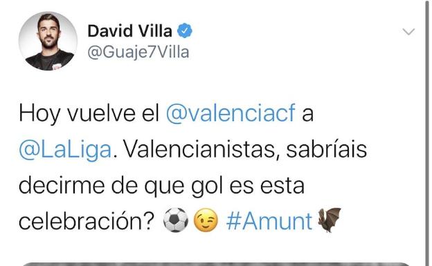 Publicación de David Villa. 