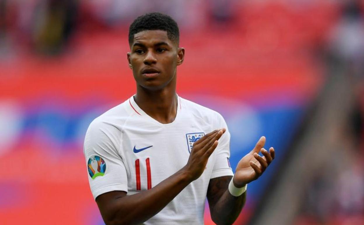 Marcus Rashford, durante un partido con la selección inglesa.