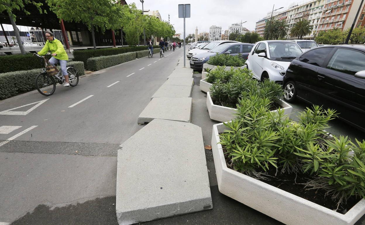 Modelo de macetero que será trasladado a la plaza San Agustín. 