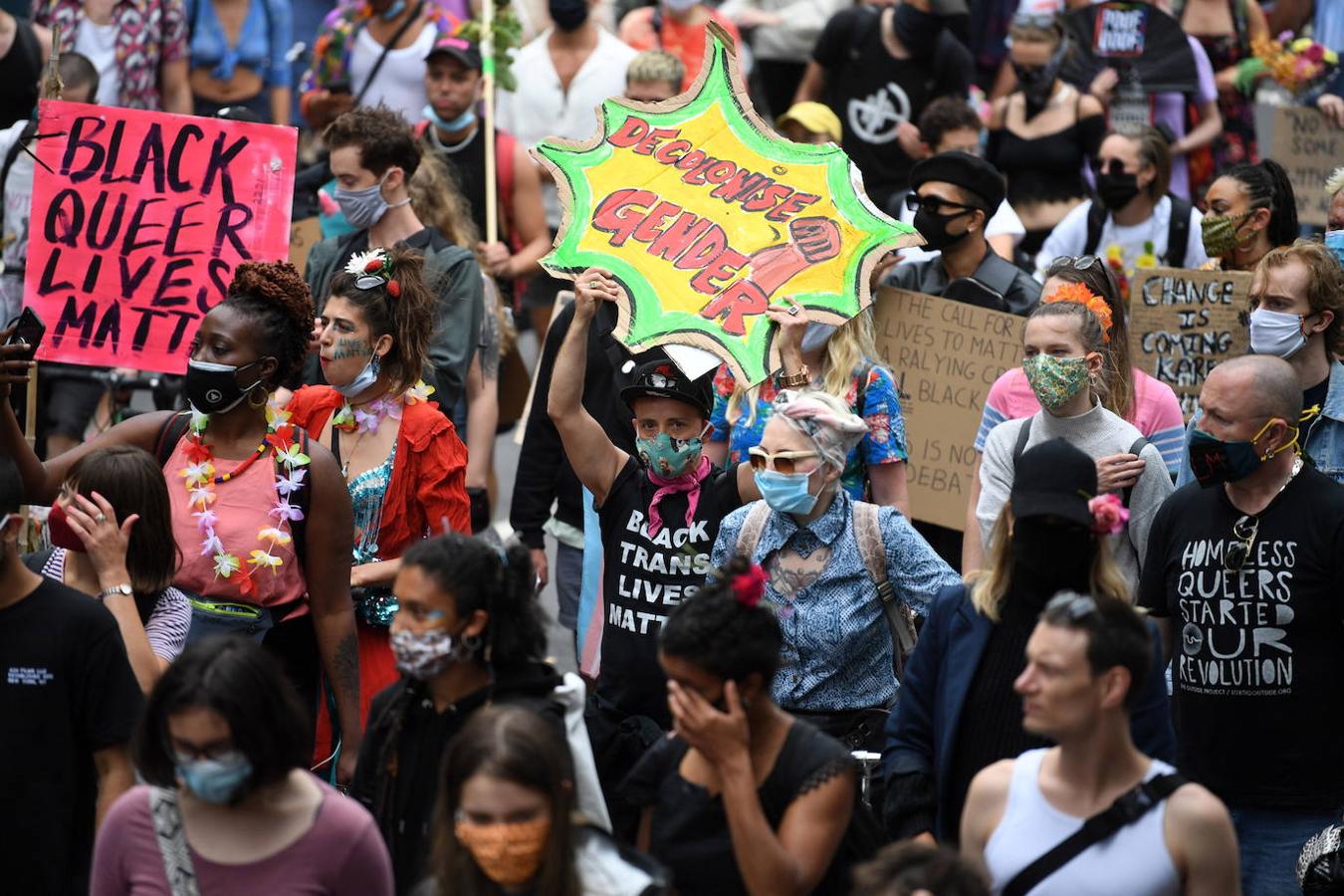 Manifestaciones en Londres, una de las urbes más cosmopolitas de Europa y muy castigada por el Covid-19